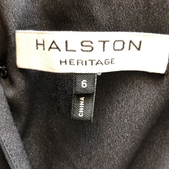 Halston Heritage V neck Ruffle Leg Jumpsuit Black Size 6 - Picture 6 of 8